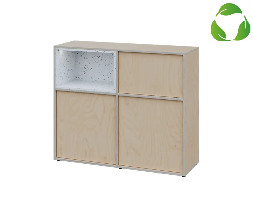 EFE D1241 L dolní modul, 2-dveřová/nika, 1000x1200x400, levý, překližka bříza/upcyklovaný plast